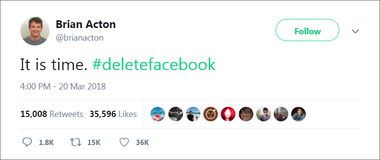 Brian Acton Tweet Delete Facebook