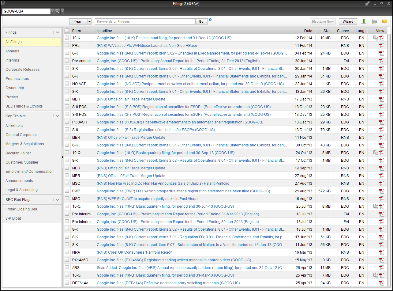 Quickly find and analyze company filings on FactSet with Filings 2.0